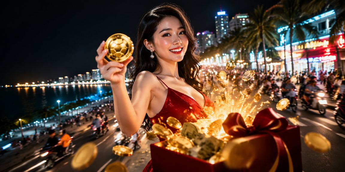 Không gian neon casino sôi động tại Quy Nhơn với người chơi tham gia slot trực tuyến